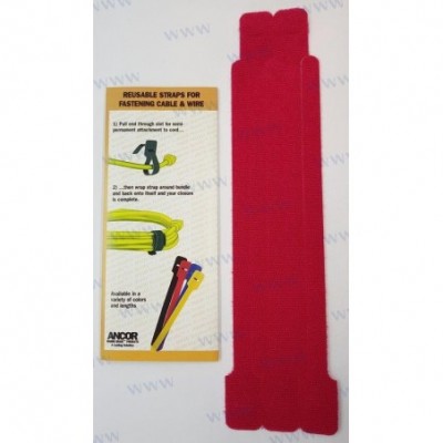 ABRAZADERA VELCRO  15CM ROJO