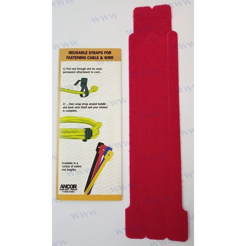 ABRAZADERA VELCRO  15CM ROJO