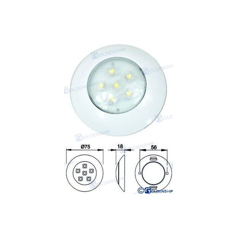 PLAFON INTERIOR LED 6W 12V&24V BLANCO